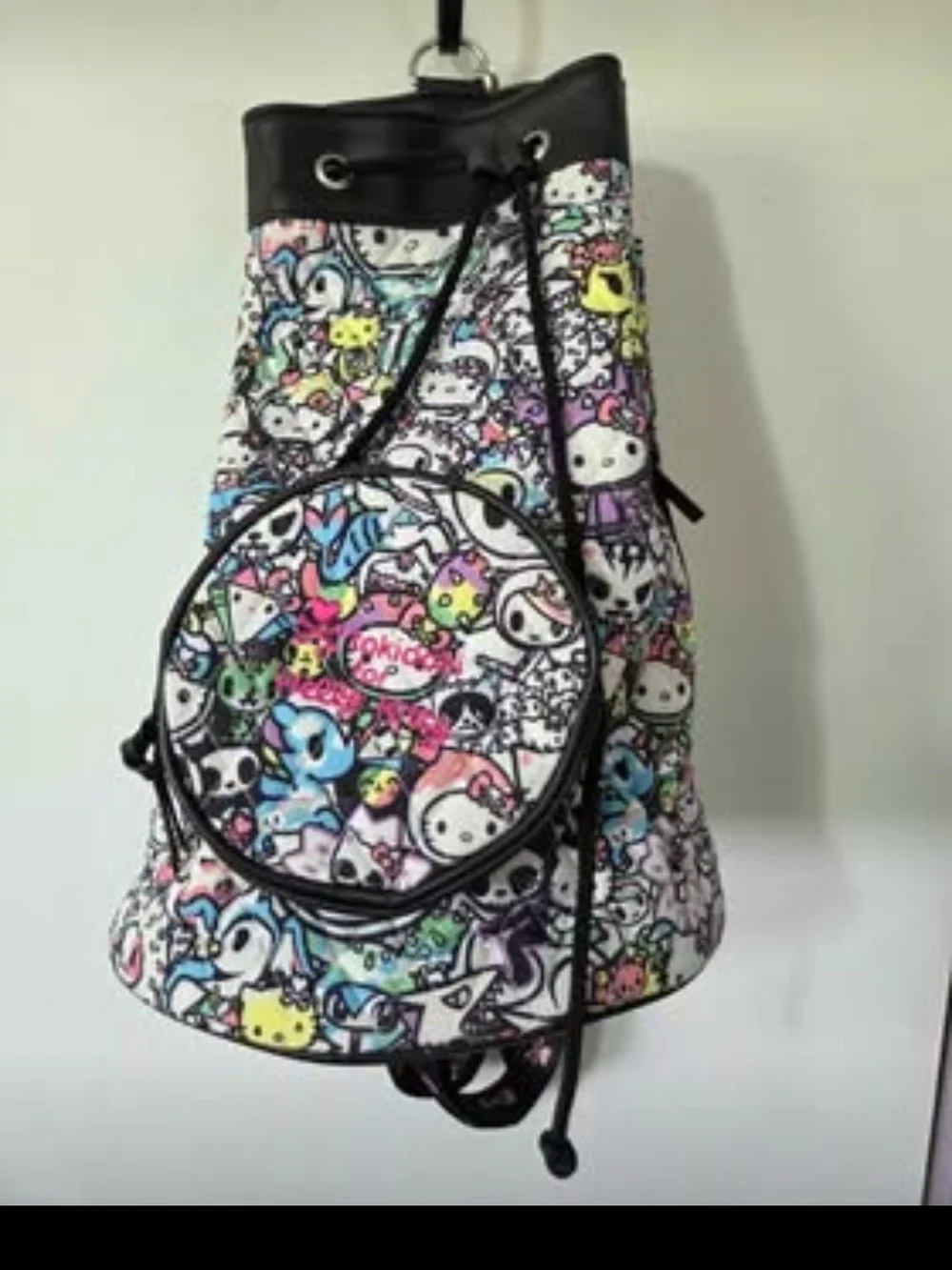 Tokidoki Hello Kitty Drawstring Bucket Bag with Front Pouch